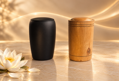 Urnes cinéraires – Personnalisable à la craie et bambou naturel.