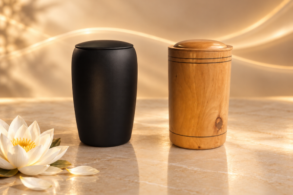 Urnes cinéraires – Personnalisable à la craie et bambou naturel.
