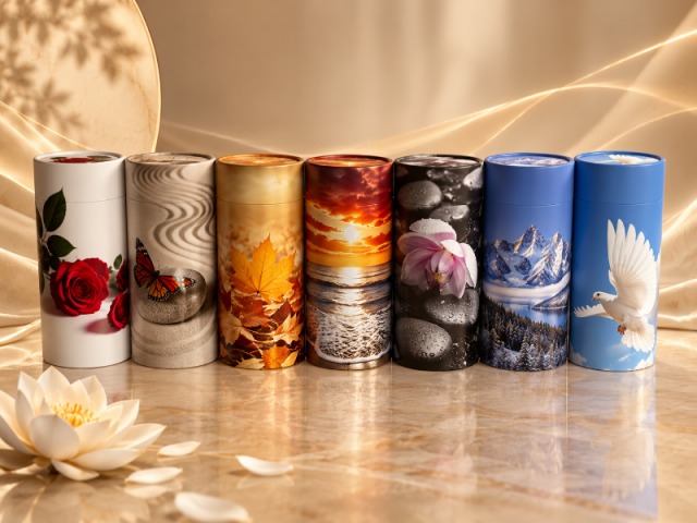 Urne de dispersion des cendres en carton – Décors au choix.