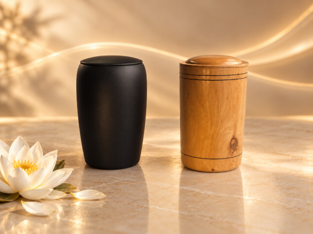 Urnes cinéraires – Personnalisable à la craie et bambou naturel.